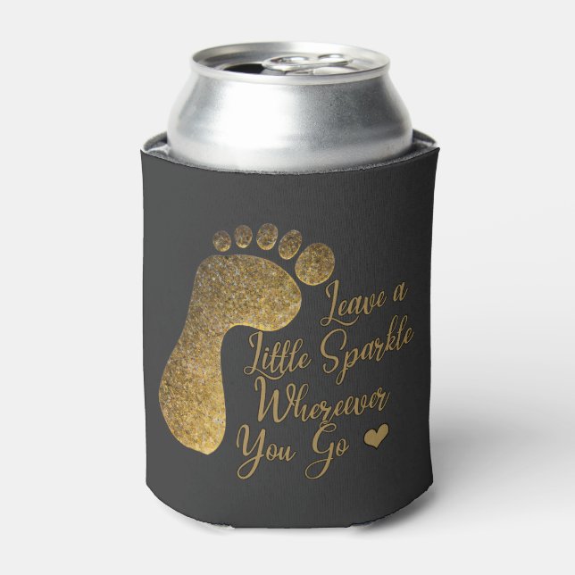 Gold Sparkle Wherever You Go Can Cooler (Can Front)