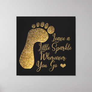 Gold Sparkle Wherever You Go Canvas Print