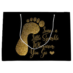 Gold Sparkle Wherever You Go Large Gift Bag