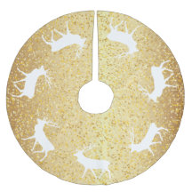 Gold Sparkle Winter Deer Christmas