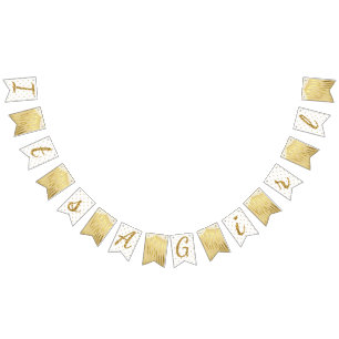 Gold Sparkle Zebra Print Polka Dot Banner Flags