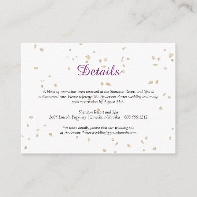 Gold Sparkles Enclosure Cards (Front)