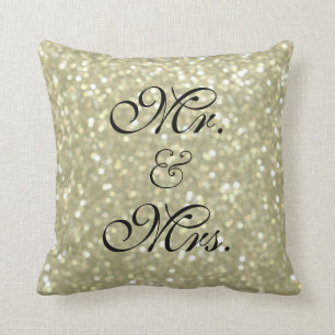 Gold Sparkles Sweetheart Table Pillow