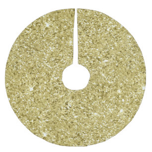 Gold Sparkling Glitter Brushed Polyester Tree Skirt