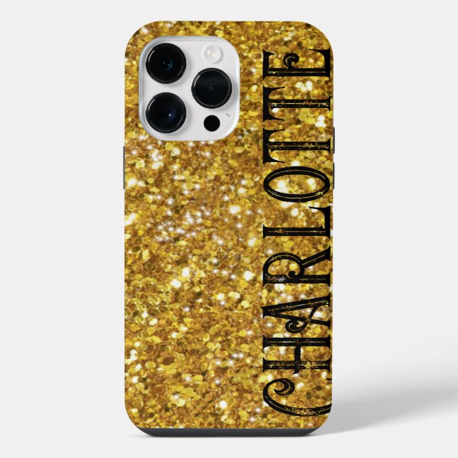 Gold sparkling glitter pattern   Case-Mate iPhone  Case (Back)