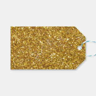 Gold sparkling glitter pattern           gift tags