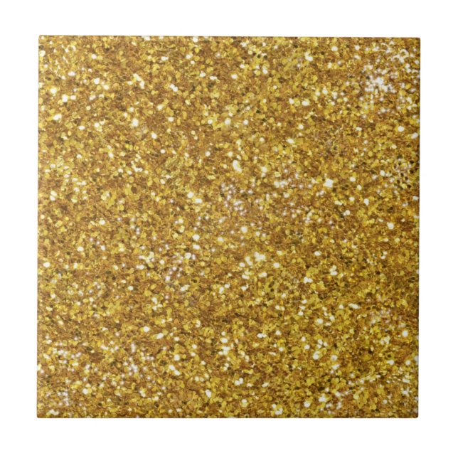 Gold sparkling glitter pattern             tile (Front)