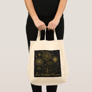 Gold Sparkling Grocery Tote Bag