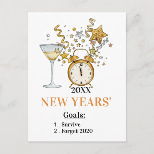 Gold Sparkling Happy New Year Wishes Postcard