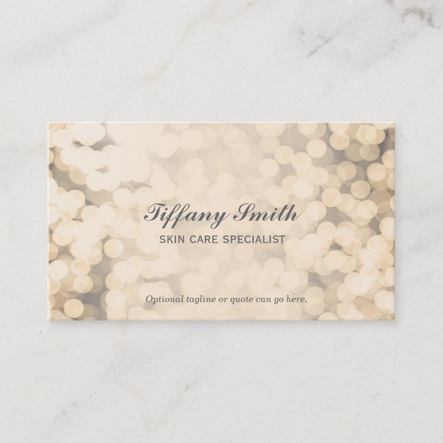 Gold Sparkling Lights Glamour Business Cards (Front)