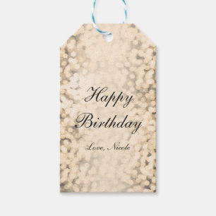 Gold Sparkling Lights Glamour Party Gift Tag