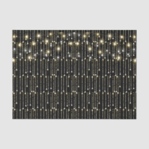 Gold Sparkling Lights On Black Tissue Paper