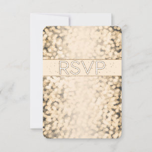 Gold Sparkling lumières Glam Wedding Carte RSVP
