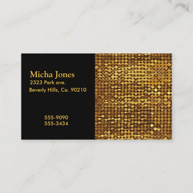 Gold Sparkling Sequin Look Business Card (Front)