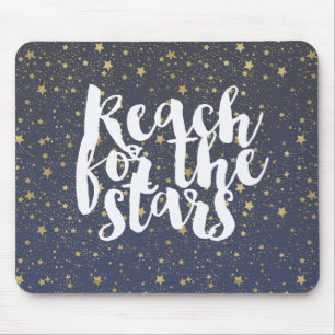 Gold Sparkling Stars Mouse Pad