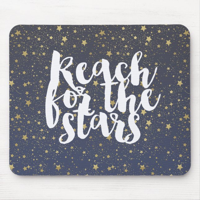 Gold Sparkling Stars Mouse Pad (Front)