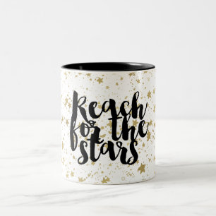 Gold Sparkling Stars Two-Tone Coffee Mug