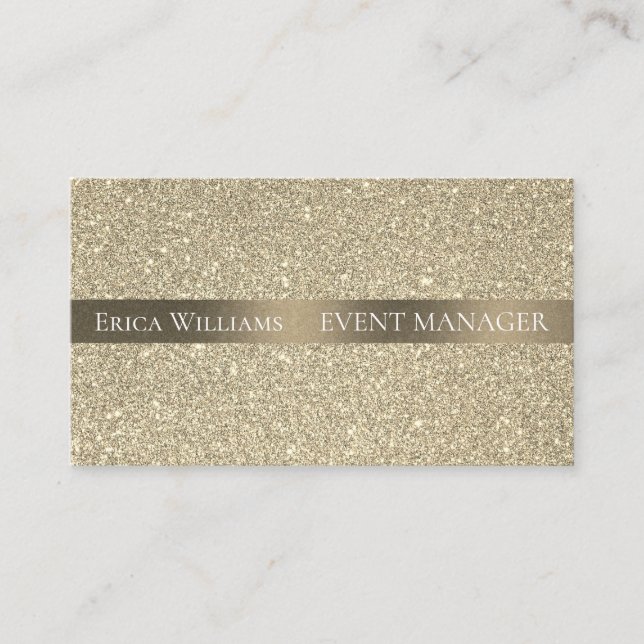 Gold sparkly glitter business card (Front)