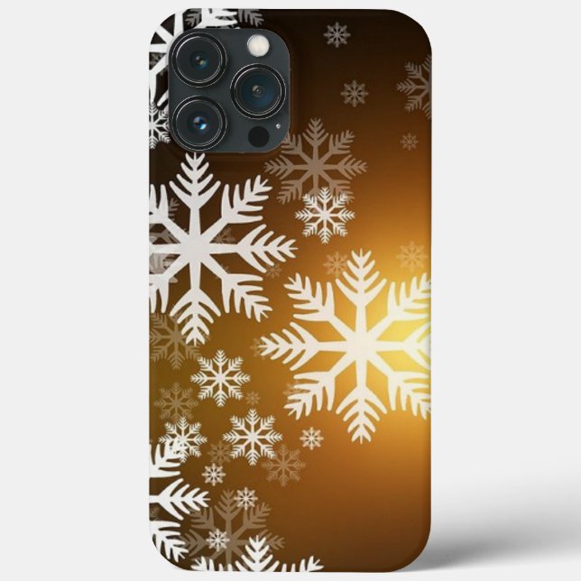 Gold Sparkly Snowflakes Case-Mate iPhone Case (Back)