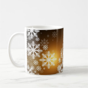 Gold Sparkly Snowflakes Case-Mate iPhone Case Coffee Mug
