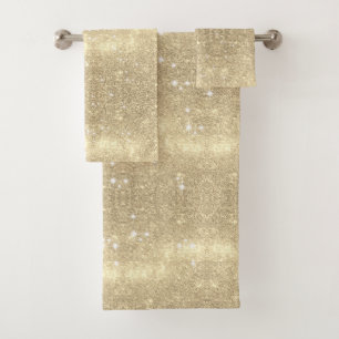 Gold Speckled Effect Bath Towel Set