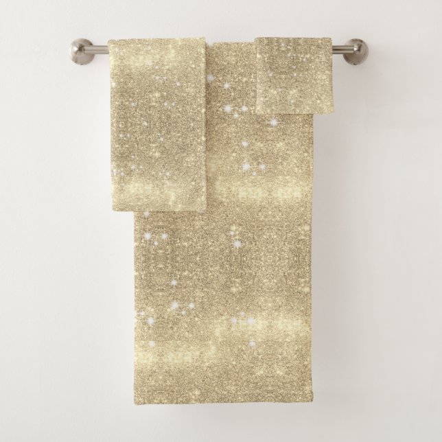 Gold Speckled Effect Bath Towel Set (Insitu)