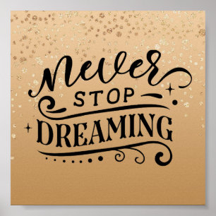 Gold Speckled Inspirational Quote Poster