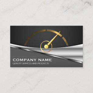 Gold Speedometer Metallic Business Card