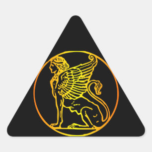 Gold Sphinx Triangle Sticker