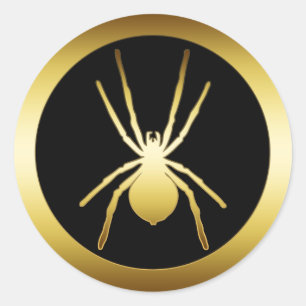 GOLD SPIDER CLASSIC ROUND STICKER