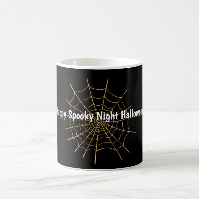 Gold Spider Web Halloween Magic Mug (Center)