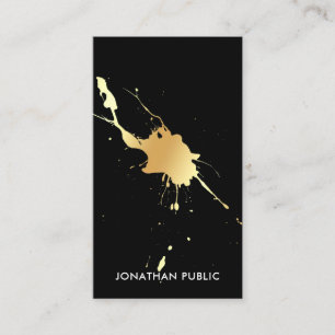 Gold Splash Modern Professional Elegant Template Business Card