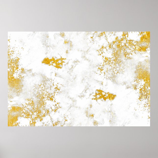 Gold splashes Texture. Brush stroke design element Poster (Front)