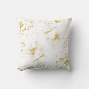Gold splashes Texture. Brush stroke design element Throw Pillow