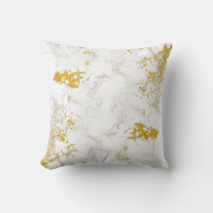 Gold splashes Texture. Brush stroke design element Throw Pillow