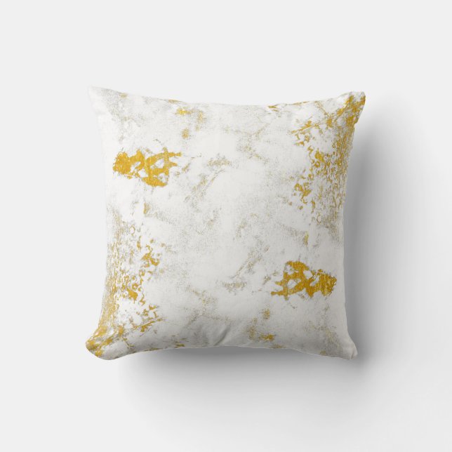 Gold splashes Texture. Brush stroke design element Throw Pillow (Front)