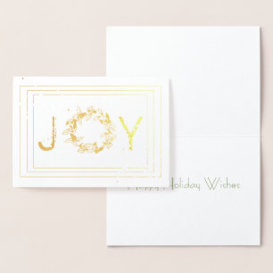 Gold Splatter encadrée Joie Noël Carte Foil
