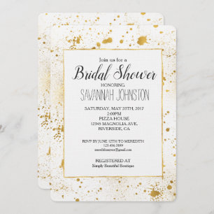 Gold Splatters Bridal Shower Invitation