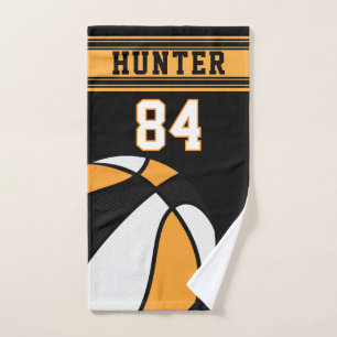 Gold Sport 🏀 Basketball DIY Text Hand Towel