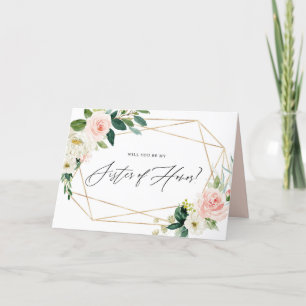 Gold Spring Blooms Will You Be My Sister of Honour Card