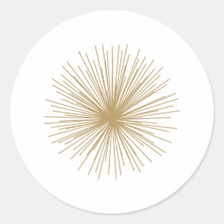 Gold Sputnik Starburst Classic Round Sticker