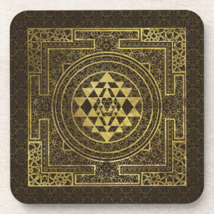Gold Sri Yantra / Sri Chakra Coaster