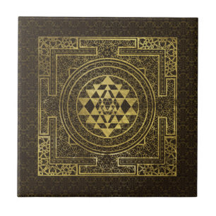 Gold Sri Yantra  / Sri Chakra Tile