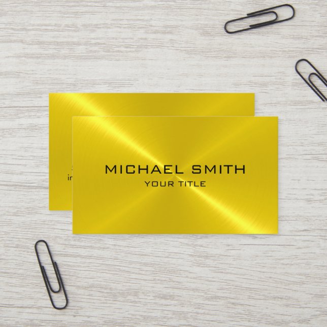 Gold Stainless Steel Metal Business Card (Front/Back In Situ)