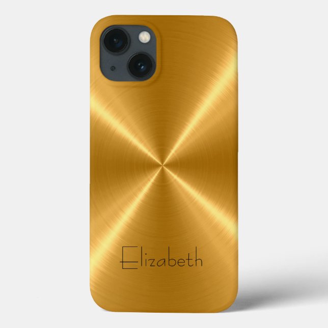 Gold Stainless Steel Metal Case-Mate iPhone Case (Back)
