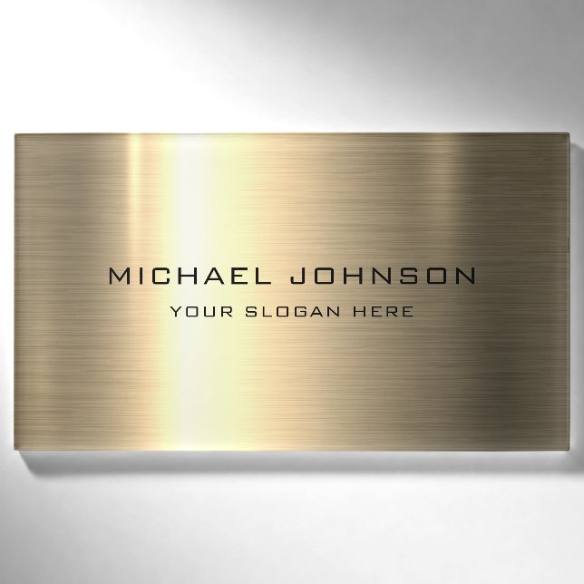 Gold Stainless Steel Metal Personalized Name Tag (Front)