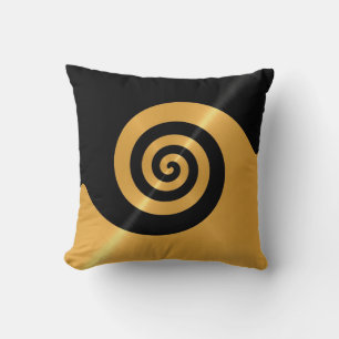 Gold Stainless Steel Metal with Spiral Pattern Throw Pillow
