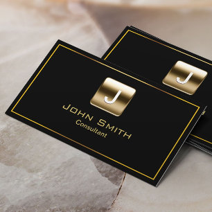 Gold Stamp Consultant Dark Business Card