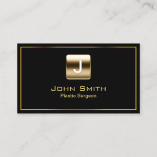 Gold Stamp Plastic Surgeon Dark Business Card