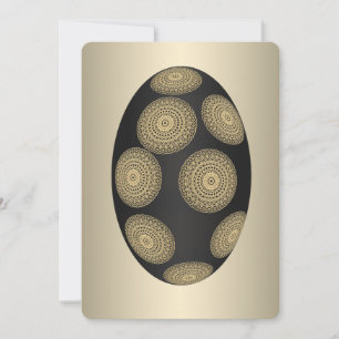 Gold Stamped Mandala Black Egg Card